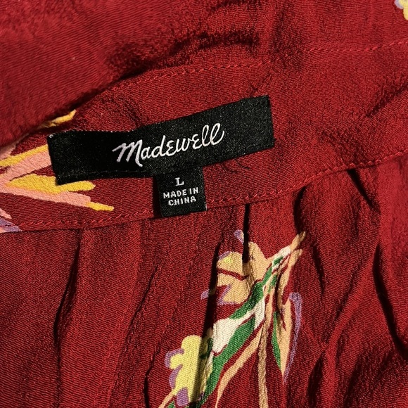 Madewell Novel Dress in Bird of Paradise vneck printed style L9078 size Large - Picture 3 of 3